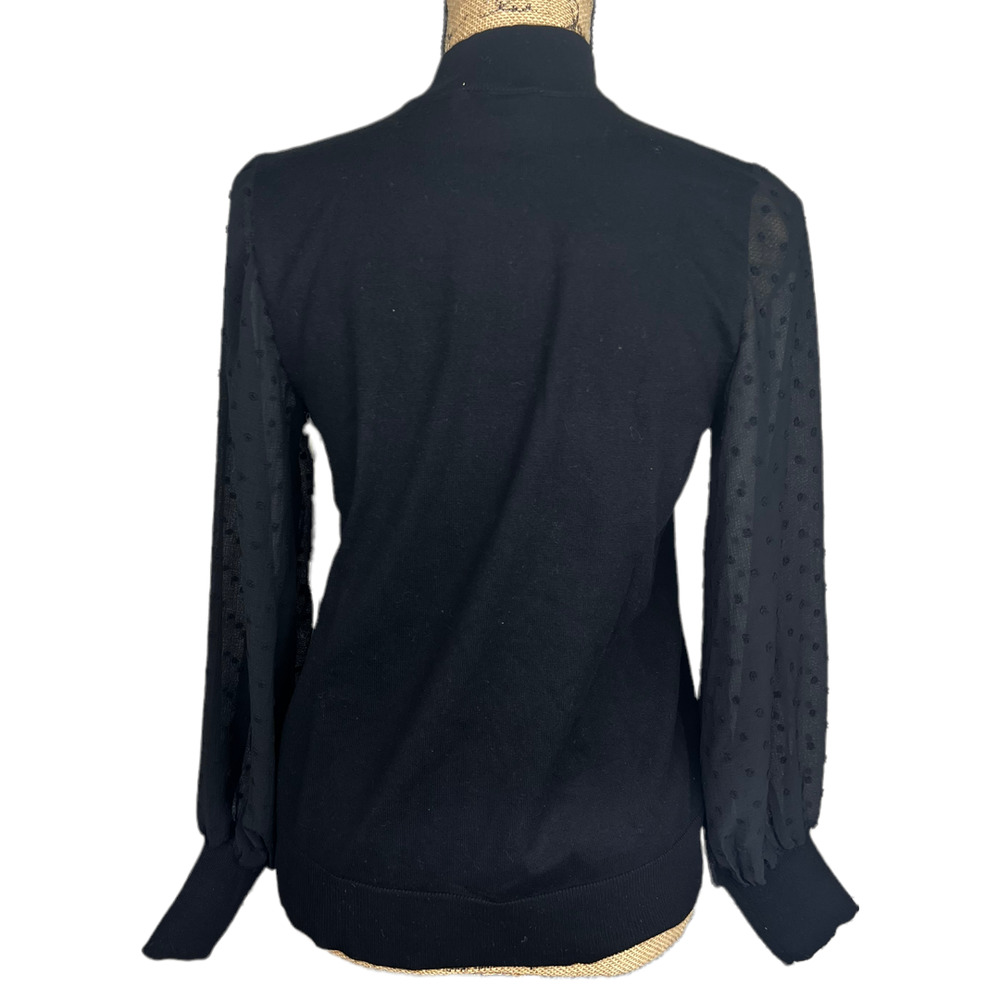 NWT CeCe Mockneck Contrast Sleeve Sweater Small